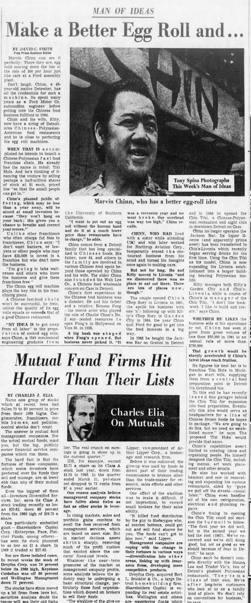 Chin Tiki - June 15 1970 Article